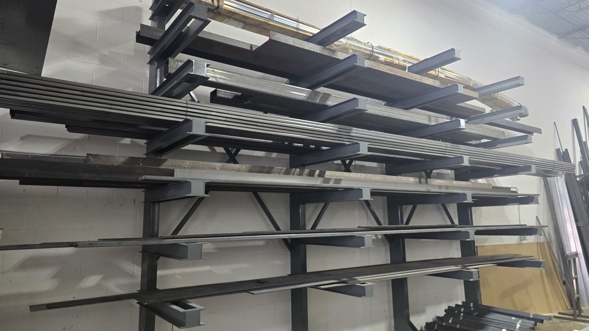 Structural steel and flat bar cantilever racks